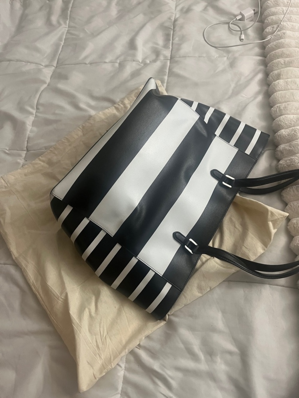 Black & White Stripe Tote Bag by Ralph Lauren